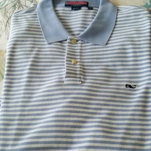 Men's blue striped Vineyard Vines Polo Shirt